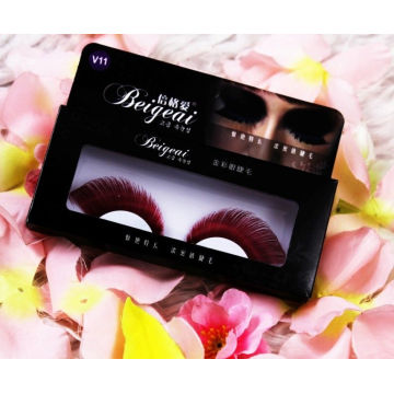 Purple Handmade Soft Colorful Feather Fake Eyelash For Party , Natural